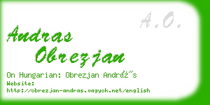 andras obrezjan business card